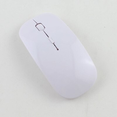 Draadloze muis kantoor computermuis draagbare slanke muis 1600 dpi 2.4g ontvanger laptopmuis gemakkelijk mee te nemen optische muis: Wit
