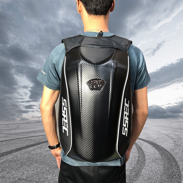 Mochila impermeable de fibra de carbono para motocicleta, bolso con carcasa dura, para turismo