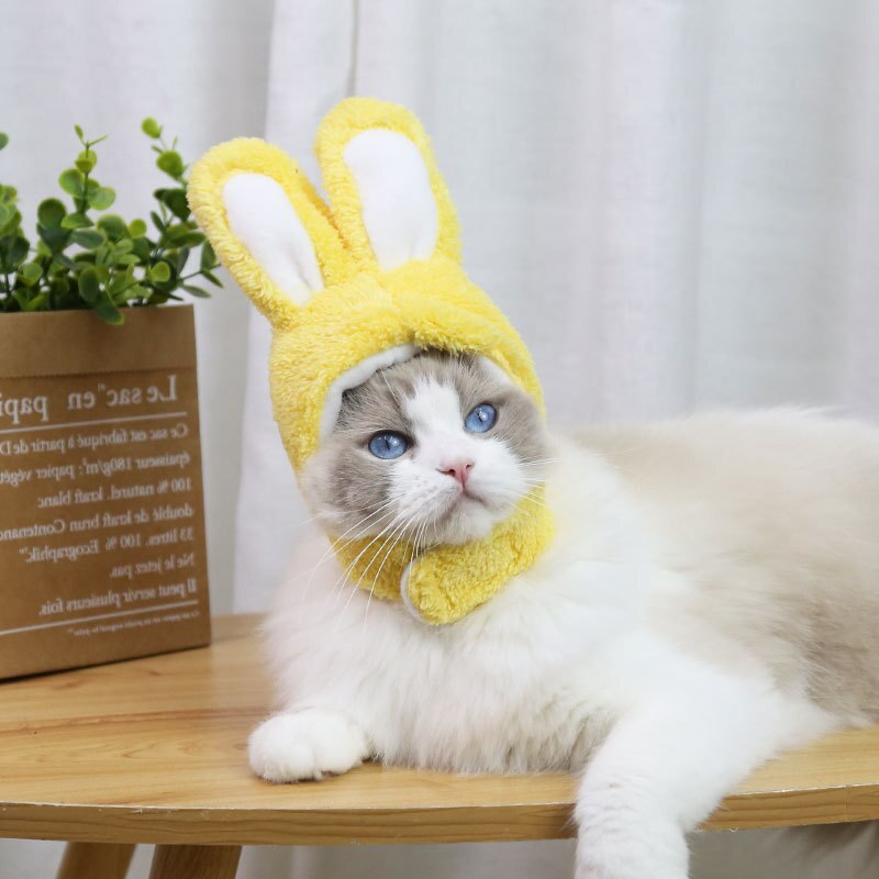 Funny Pet Dog Cat Hat Bandana Cute Rabbit Hat For Dogs Cats NewYear Party Christmas Cosplay Pet Accessories Props Headwear