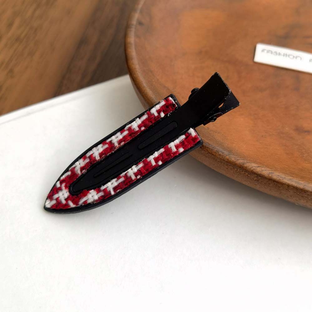 Pinces à cheveux sans plis, Barrettes tricotées, motif pied-de-poule, sans , Clip à boucles, maquillage, Clip à frange: 5