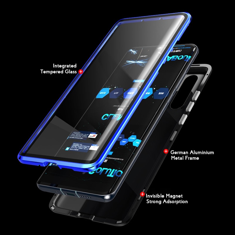 Luxury 2nd Magnetic Flip Cases for Huawei Honor 8X Front Back Double Sided Tempered Glass 360 Shockproof Phone Cover Honor8X 8 X