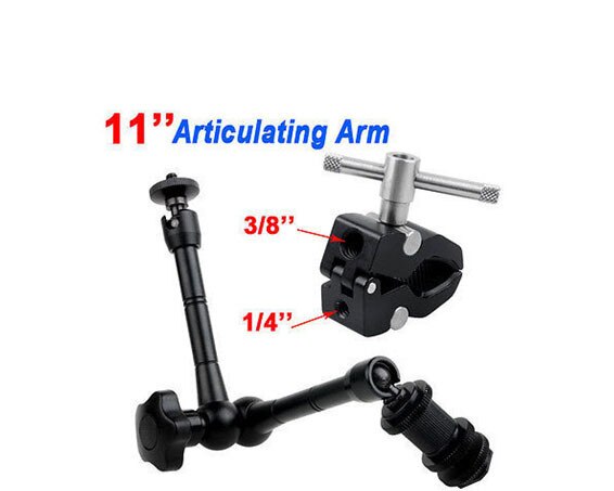 Trépieds 2 in1 11 pouces bras magique articulé + Super pince pour caméra caméscope moniteur LCD lumière LED DSLR Rig film Kit