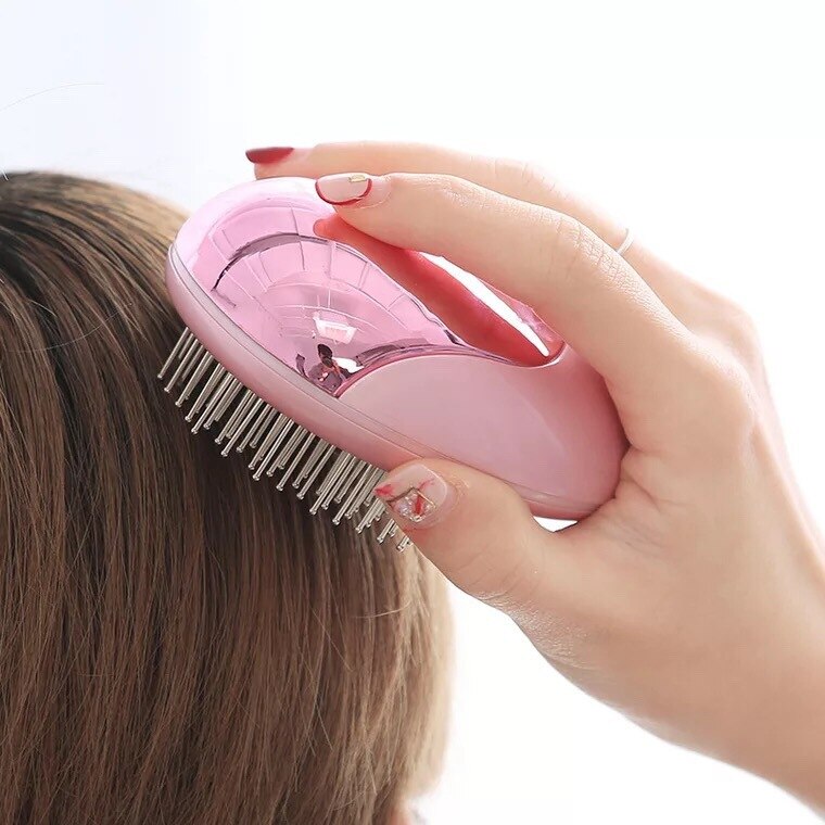 Portable Electric Lonic Hair Comb Lon Vibration Hair Brush Comb Anti-static Massage Mini Straightening Comb Without Battery