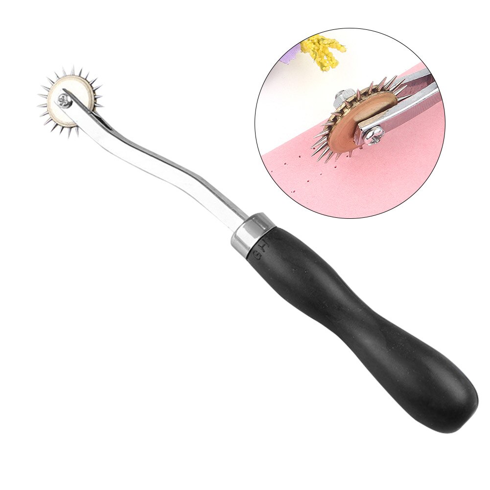 Leather Punching Tool Wooden Handle Scoring Tracing Wheel Tailor Roller Needle Scoring Tracing Wheel Retracing Device Scribing
