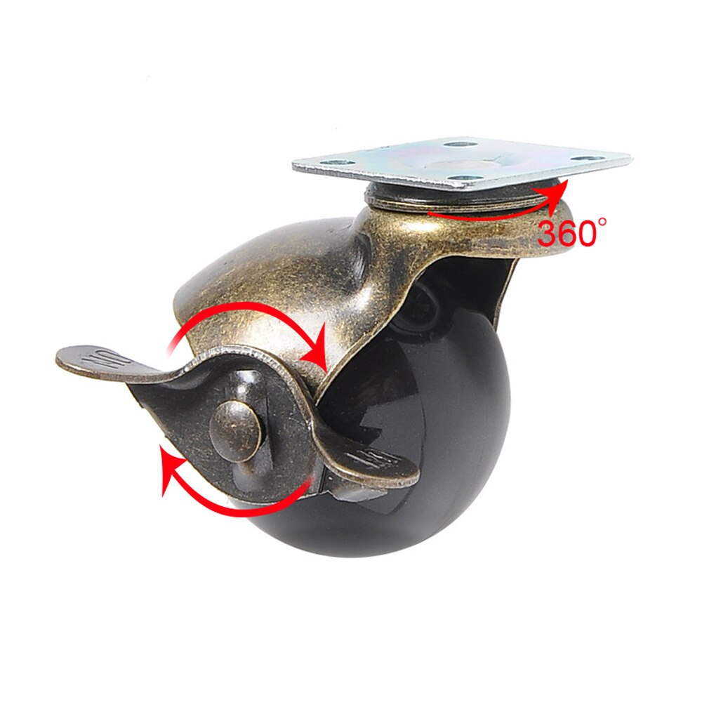360 Degree Swivel Caster Wheels, Ball Caster Wheels With Top Plate No Noise Wheels For Furniture Cabinets(1.5/2 inch with brake)