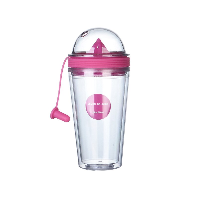 Dubbla lager juicekopp utomhussport matkvalitet pp-kopp med lock för isolering campingtur kaffe juice 450ml: 4