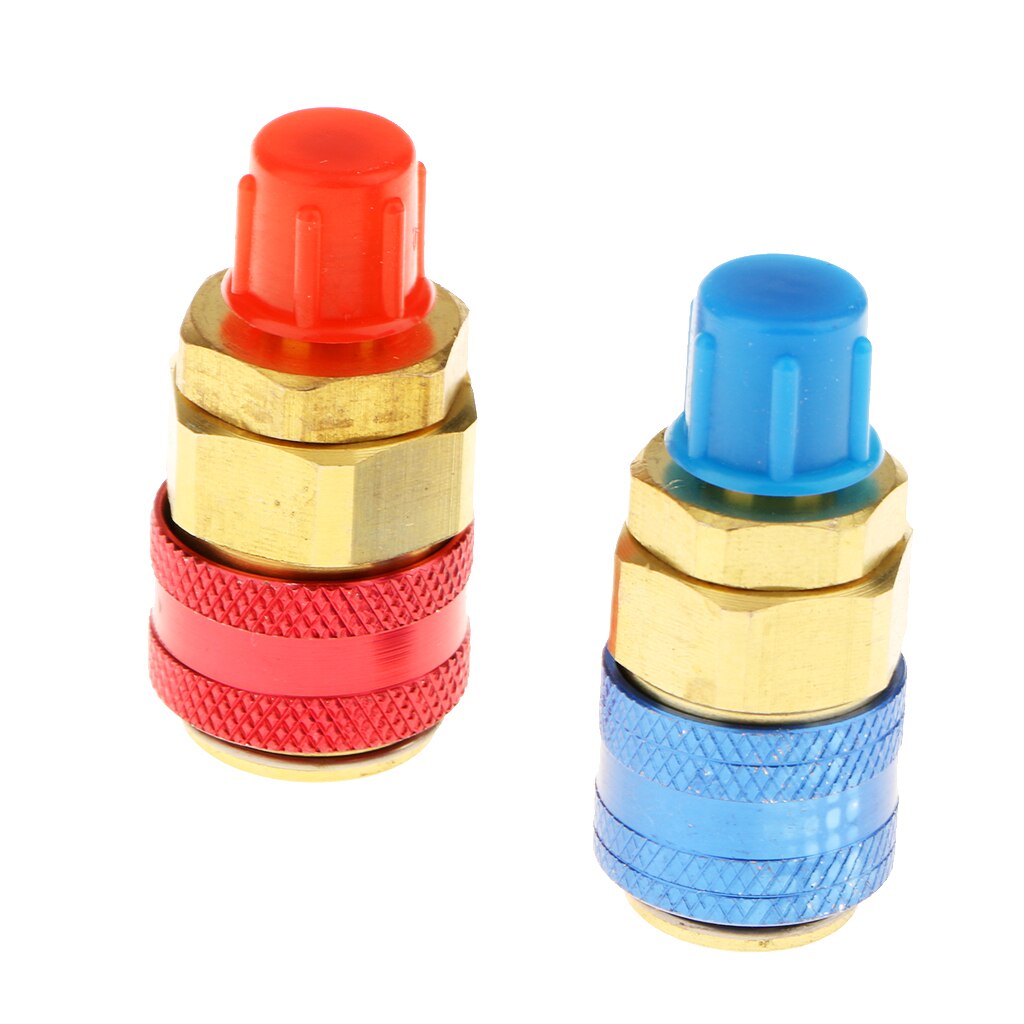 2 Pieces Car High &amp; Low Side A/C R134a Quick Coupler HVAC SAE Male Flare Straight