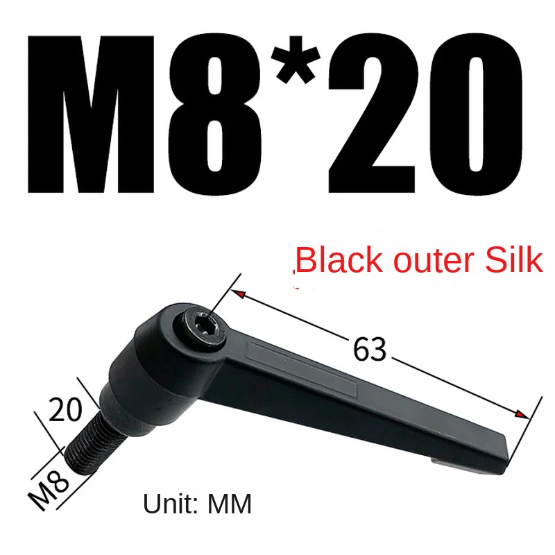M8 Clamping Lever Clamping Handle Screws 16-60mm Clamping Lever Machinery Adjustable Handle Locking External Male Thread Knob