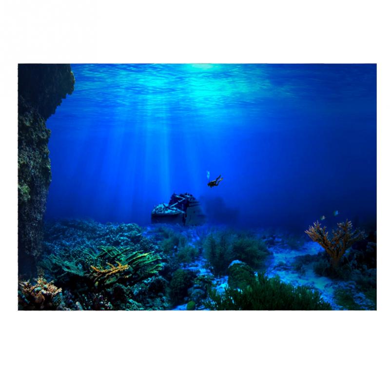 3D Zee-Wereld Schilderij Sticker Fantasy Fish Tank Oceaan Zee Planten Hd Aquarium Landschap Sticker Oceaan Zee Planten Achtergrond decor