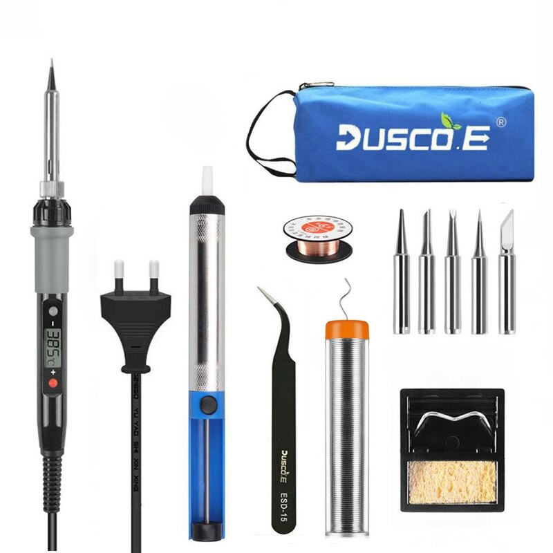 80w 110v 220v justerbar temperatur elektrisk lödkolv kit svetslödning omarbetning station värme penna reparation verktyg set: 110v us-kontakt / 80w järnsats d