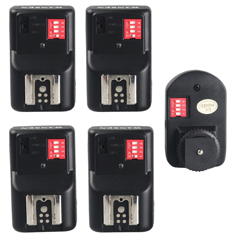 WANSEN-disparador de Flash Speedlite remoto inalámbrico, con 4 receptores para Canon, Nikon, Pentax, Olympus, DSLR, sincronizador de linterna
