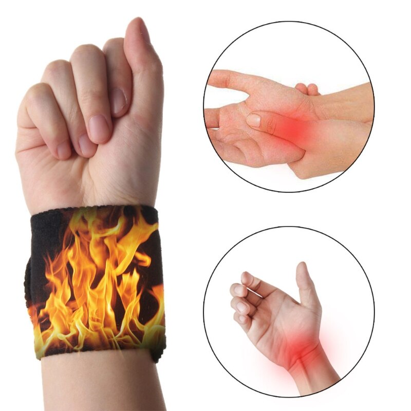 Magnetic Therapy Self-Heating Wrist Support Brace Wrap Heated Hand Warmer Compression Pain Relief Wristband Belt M17