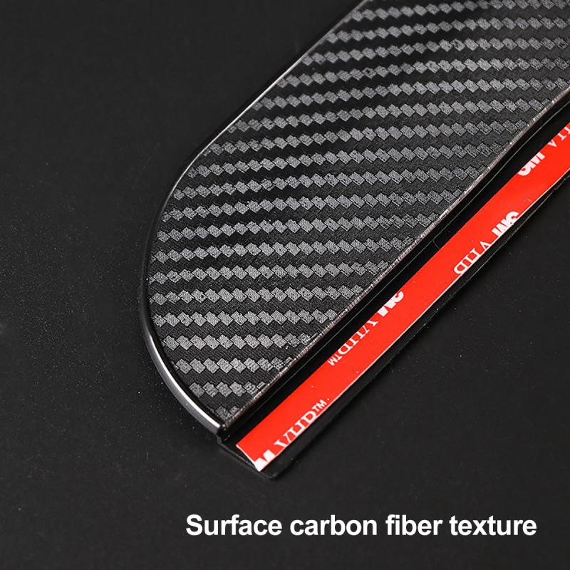 Fibra de espejo retrovisor del coche pegatina 2 uds carbono guarda protectora para lluvia de espejos retrovisores lluvia sombra impermeable cubierta tipo ceja
