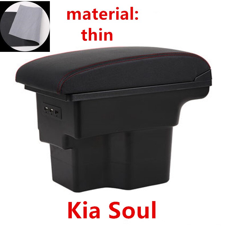 Til kia soul armlæneboks central butik indholds opbevaringsboks med kia sauer rio armlæn box usb interface: Rød linje med usb