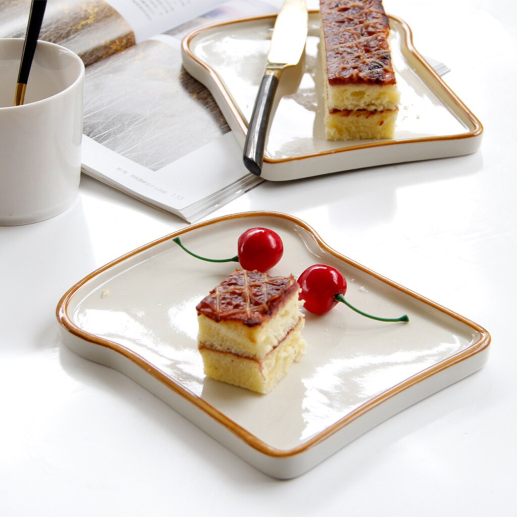 Ceramic Fruits Serving Tray - Cake Dessert Ice Cream Bread Snacks Steak Breakfast Dish Plate
