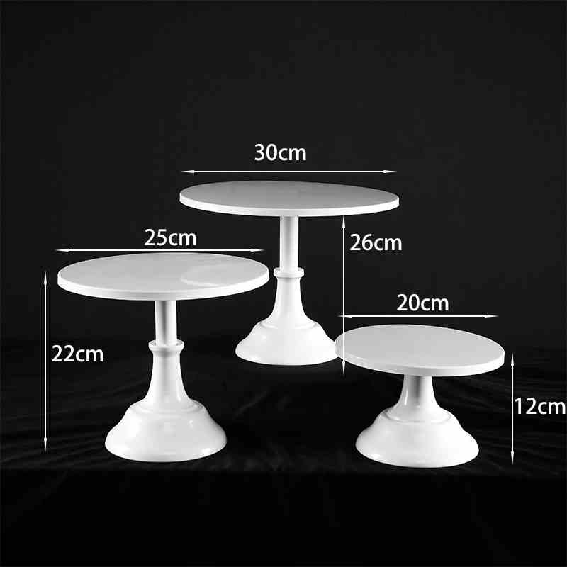 Gold White Metal Cake Stand Holder Round Dessert Cupcake Serving Display Rack Base Birthday Party Wedding Decoration 20/25/30cm