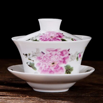 Houmaid drink blau und weiß keramik teetasse und untertasse set porzellan auf-glasierte tee tasse mit abdeckung von Jingdezhen china: Grün