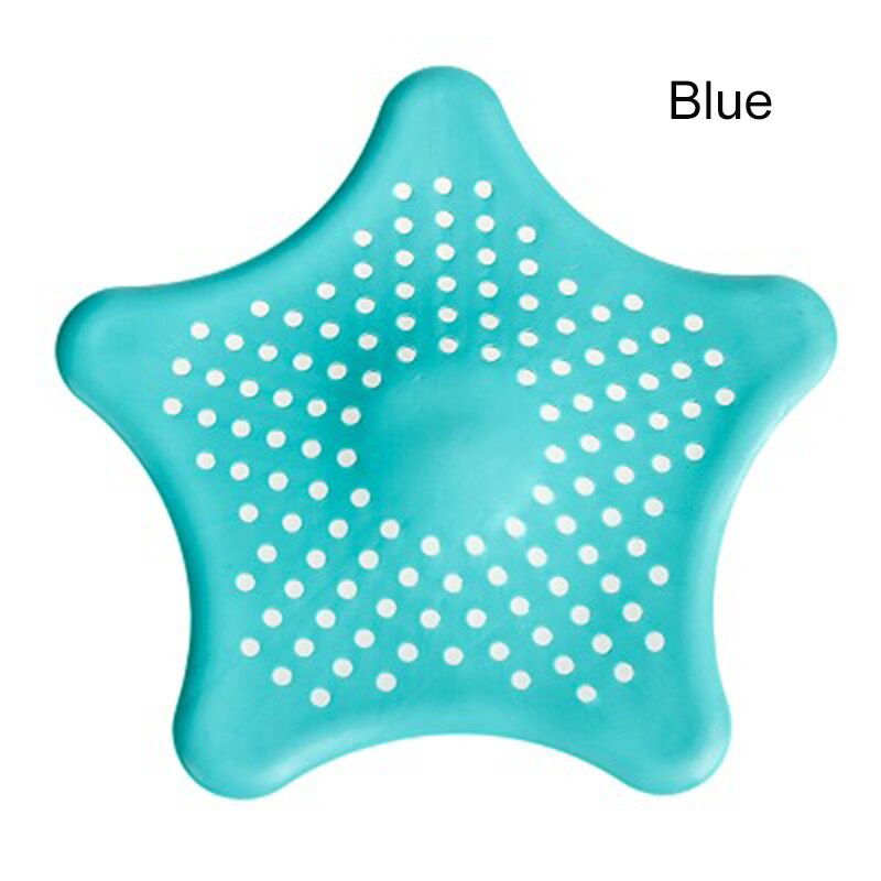 Pentagram vask sil dusj gulv avløp bad plugg felle hårfang kjøkkenvask filter gulvdeksel servant drenering: Blå