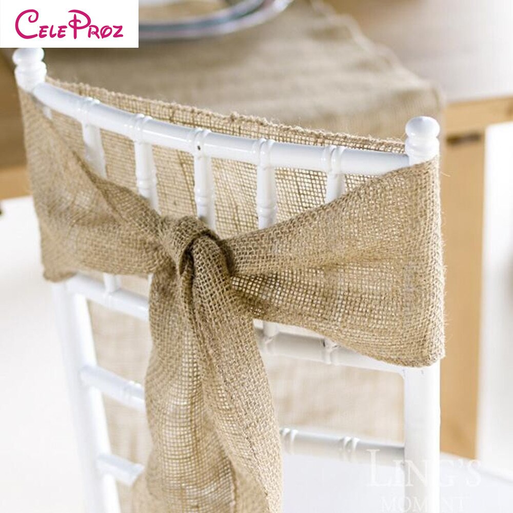Toile de Jute naturelle pour chaise de mariage | Rouleau de ceinture, 10CM, 10 M/Lot