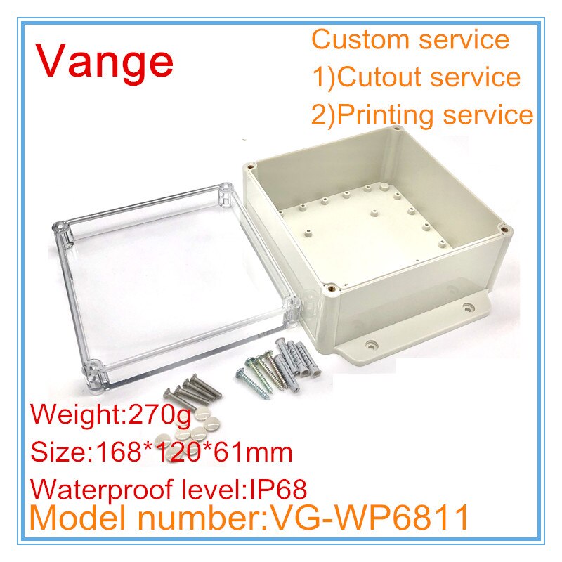 1pcs/lot thicken body IP68 waterproof ABS plastic box housing enclosures for project under water 168*120*61mm