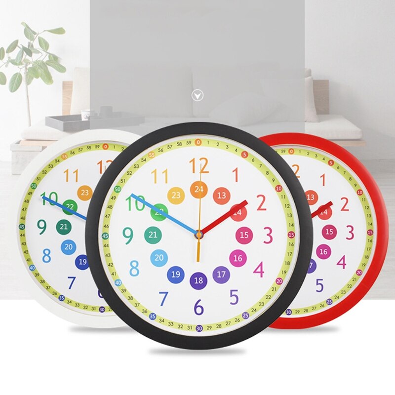 Mute Wall Clock Simple Style Cartoon Digital Wall Clock Nursery Home Living Room Children's Room Decoration