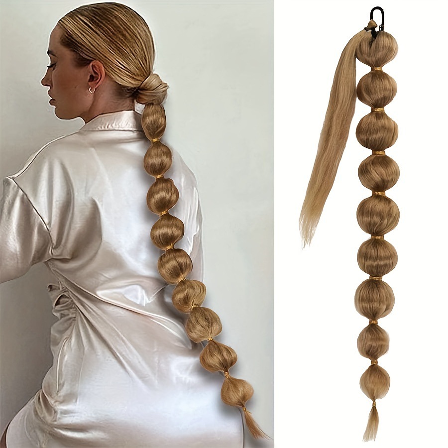 Extensões de cabelo sintético africano fofo rabo de cavalo-trança longa estendida com rabo de cavalo bolha para aparência volumosa acessórios de cabelo: NC/4HL