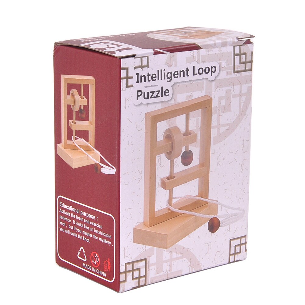 3D Houten Threading Touw Loop Puzzel Luban Lock Brain Teaser Spel Volwassen Kinderen Speelgoed Oefening Hersenen Intelligentie Spel Speelgoed