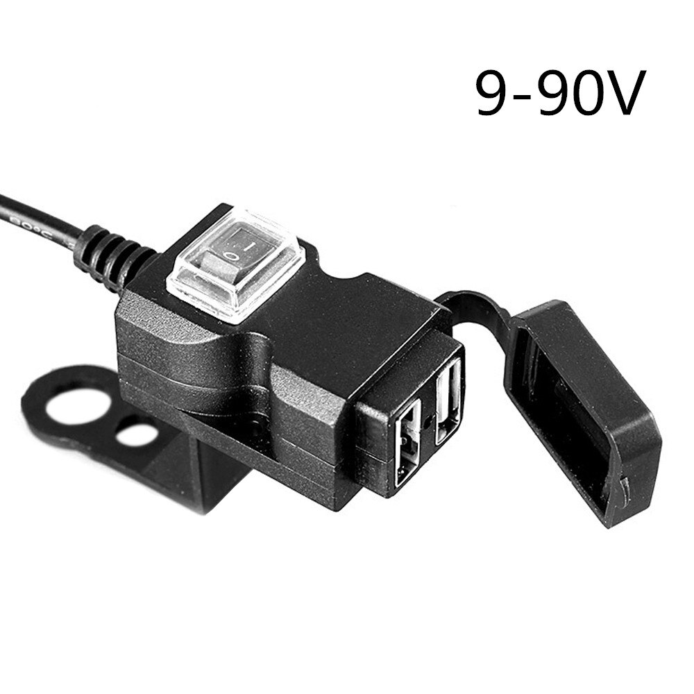 Dual USB Port 12-24 V/9-90 V Motorrad Lenker Ladegerät Adapter Netzteil Buchse für handy Handy Wasserdicht: 9-90V