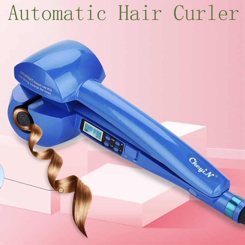 CkeyiN-Rizador de cerámica automático , plancha de pelo para permanente, ondulador grande, Control Digital de temperatura