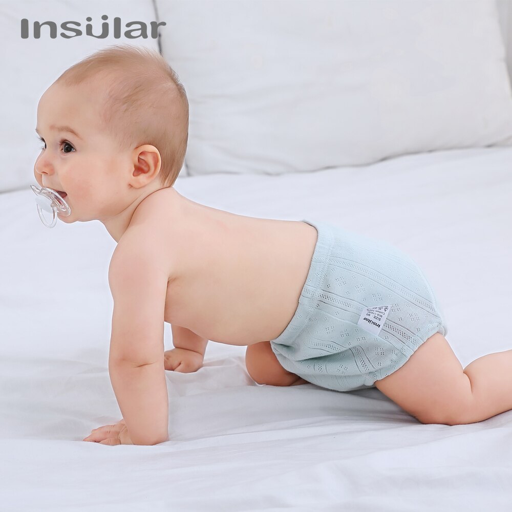 Insular Breathable Reusable Nappies Baby Cloth Diapers Washable Infants Children Baby Cotton Mesh Training Pants Nappy Panties