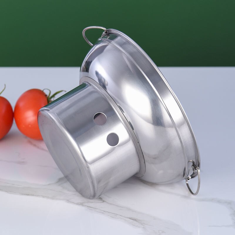 Réchaud à alcool avec poignée Portable, brûleur de Camping, récipient de chauffage des aliments, Pot sec, cuisinière à spiritueux en acier inoxydable pour la maison