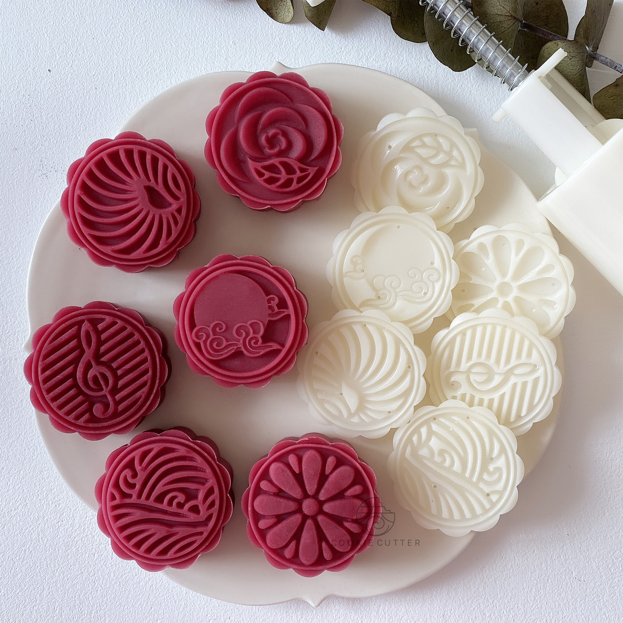6 Stks/set 50G Chinese Stijl Patroon Mooncake Mal Handdruk Deegvorm Mid Autumn Festival Fondant Rijstcake Decoratie Ook