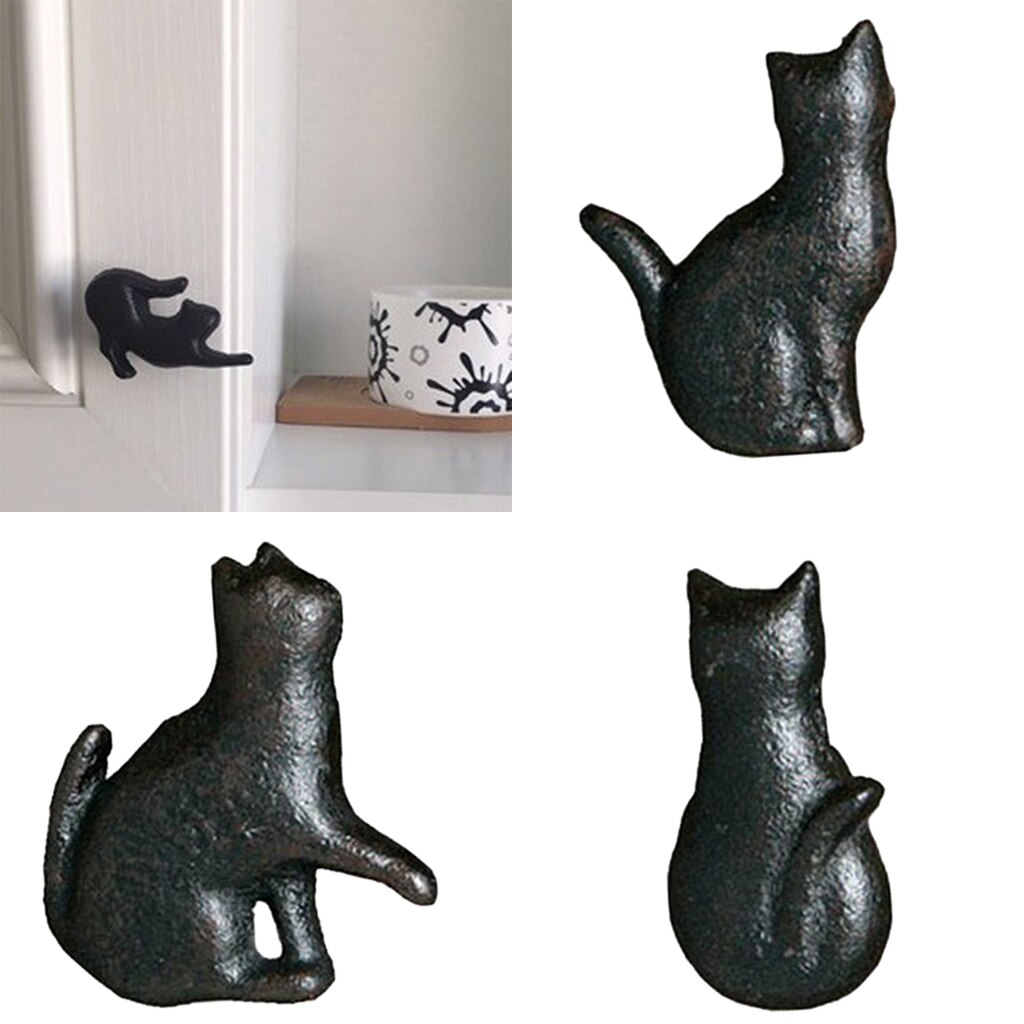 4x katte skab skuffeknap køkkenskab dør træk garderobe støbejerns håndtag børn kommode knapper
