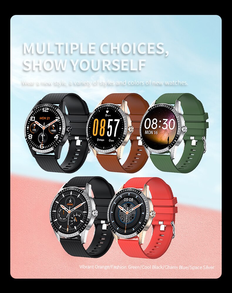 Montre connectée Y20 pour hommes, entièrement tactile, prise en charge des appels Bluetooth, moniteur de fréquence cardiaque, pour téléphone Android IOS PK G20