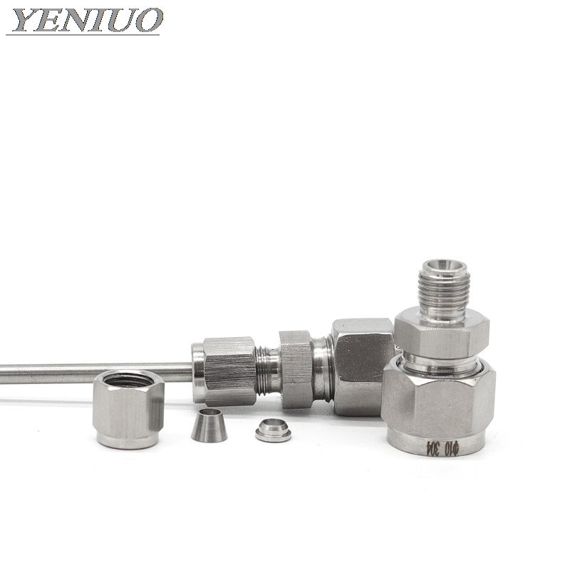 Variable diameter 3~12mm Pipe OD Double Ferrule Tube Straight Compression Fitting Coupler SS Pipe Connector Stainless Steel 304