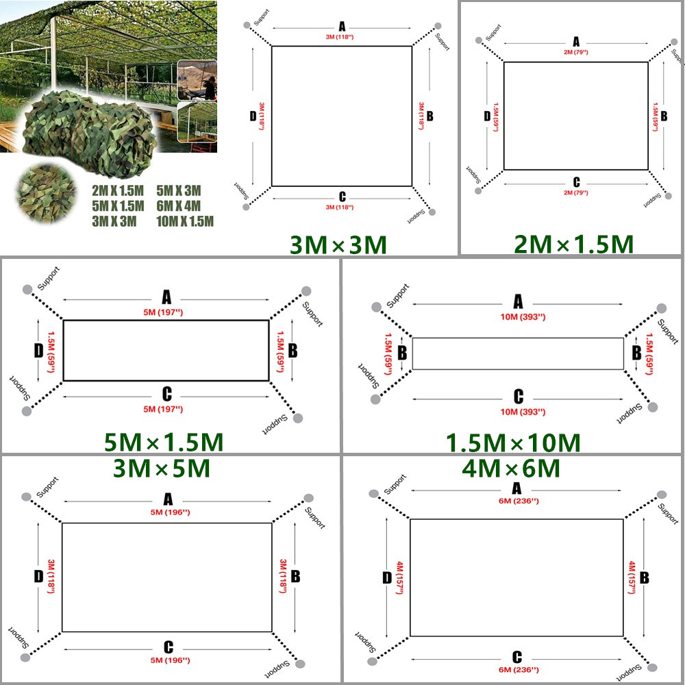 Camo Netting Camouflage Net Blinds Bulk Roll Sunshade Shade Sails for Camping Shooting Hunting Cover Awning Nets Party Decor