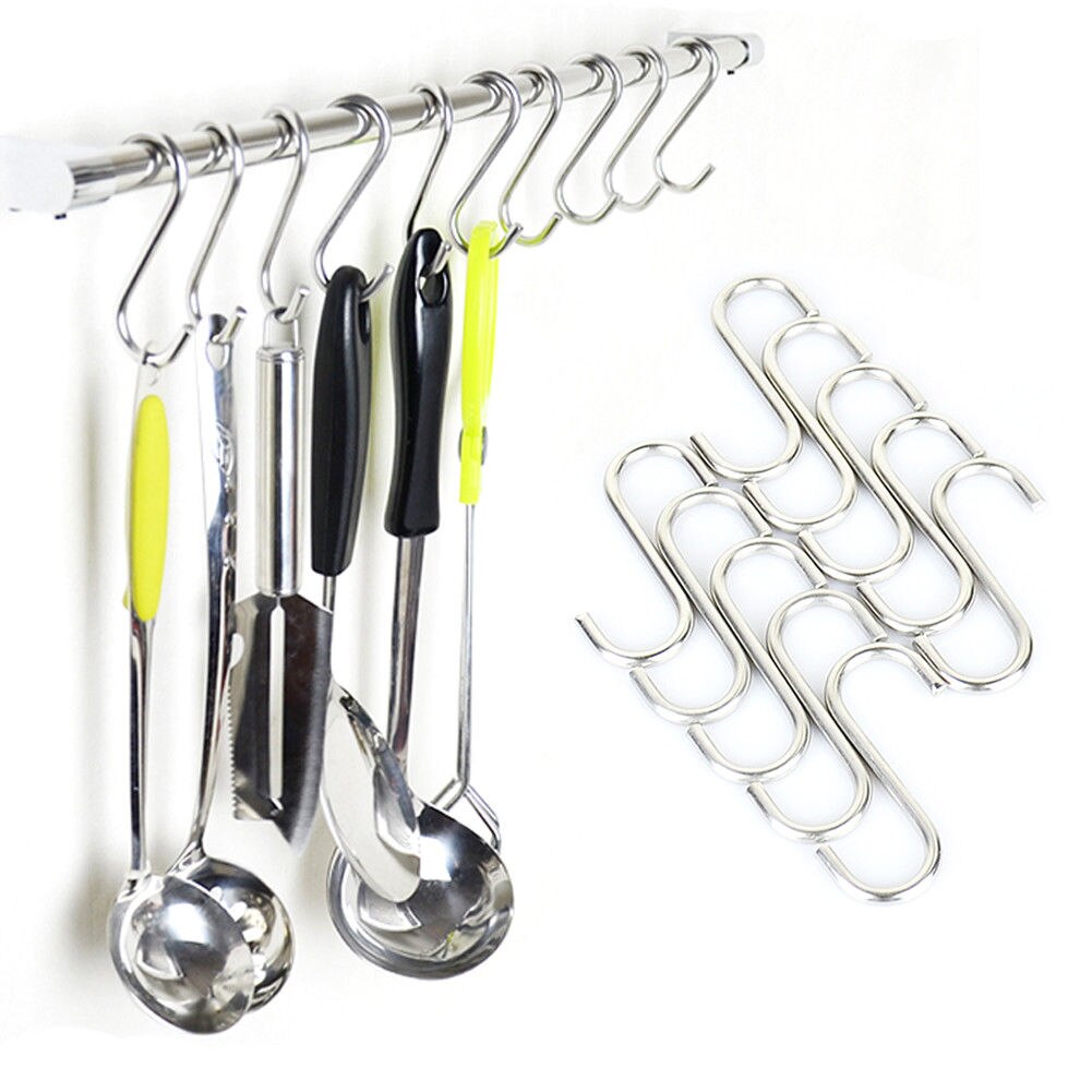Rustproof Shower Curtain Rings Stainless Steel Heavy Duty Roller Double Glide Shower Hooks for Bathroom Kitchen Pot Pan Hanger