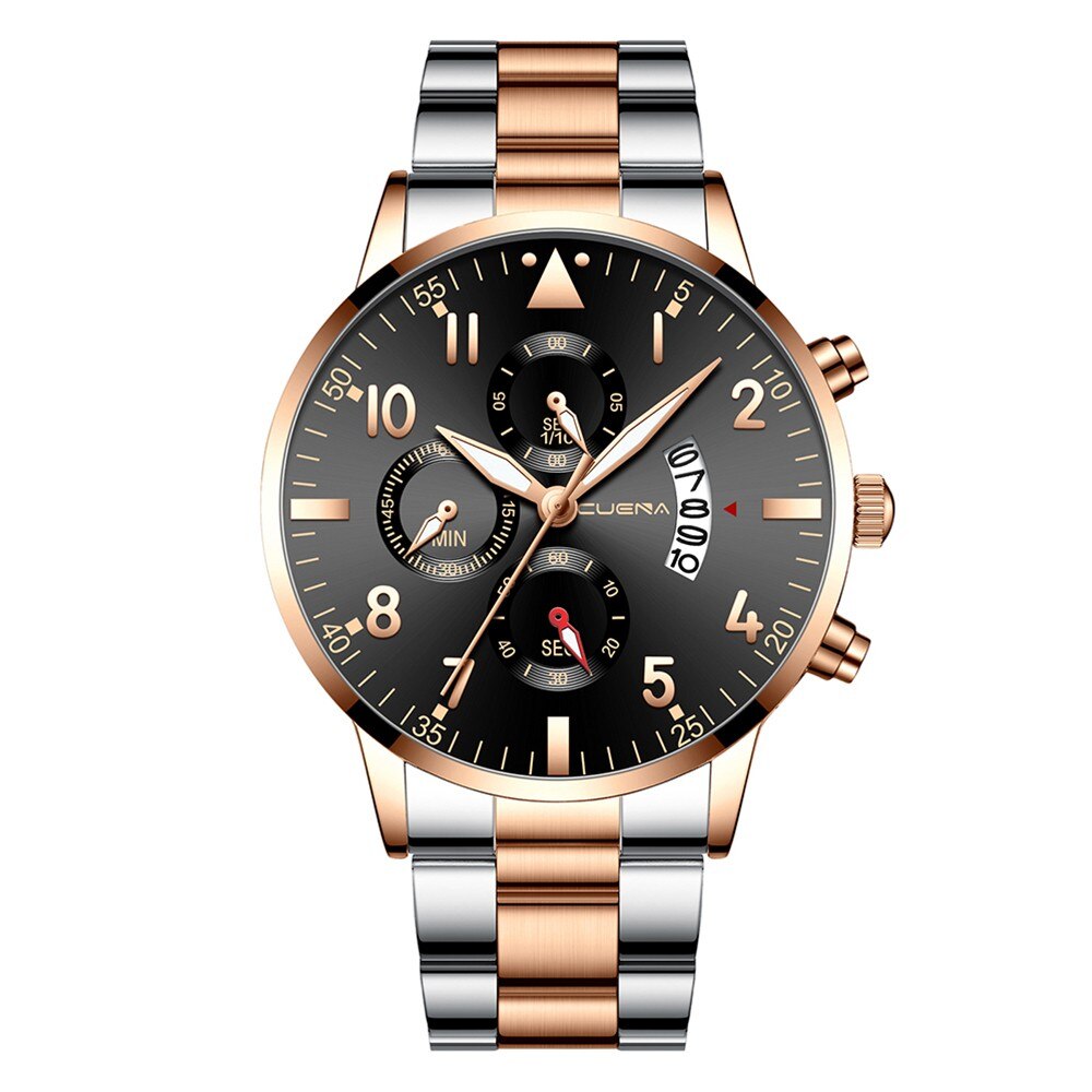 Relogio masculino horloges heren sport roestvrij stalen kast leren band horloge quartz zakelijk polshorloge reloj hombre: G