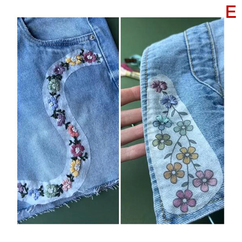 2pc Water Soluble Stabilizer Embroidery Stick And Stitch Embroidery Paper Tear Away Embroidery Stabilizers With Flower Patterns: PURPLE
