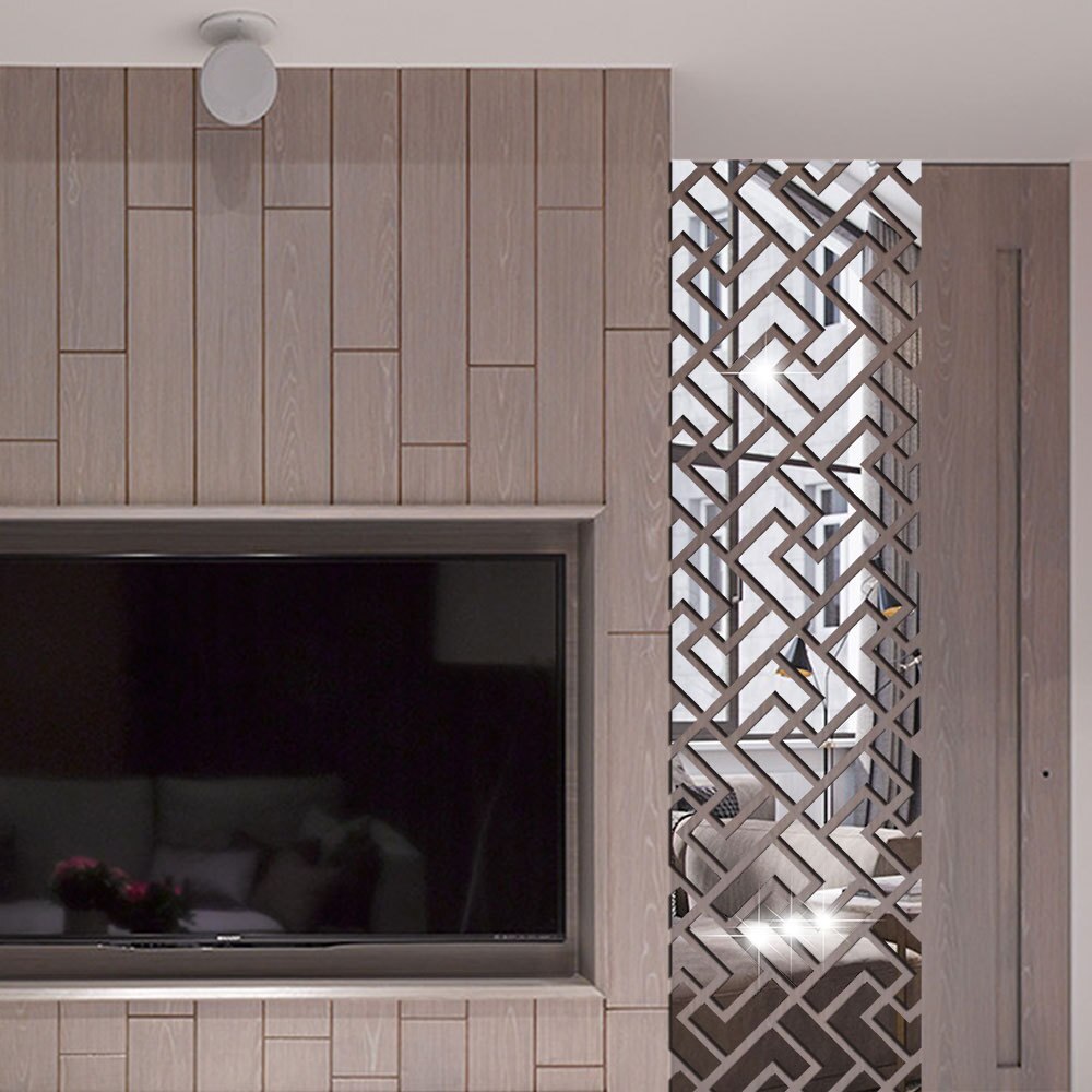 Decorate Home 3D geometry art wall mirror sticker decoration Decals mural painting Removable Decor Wallpaper LF-1181