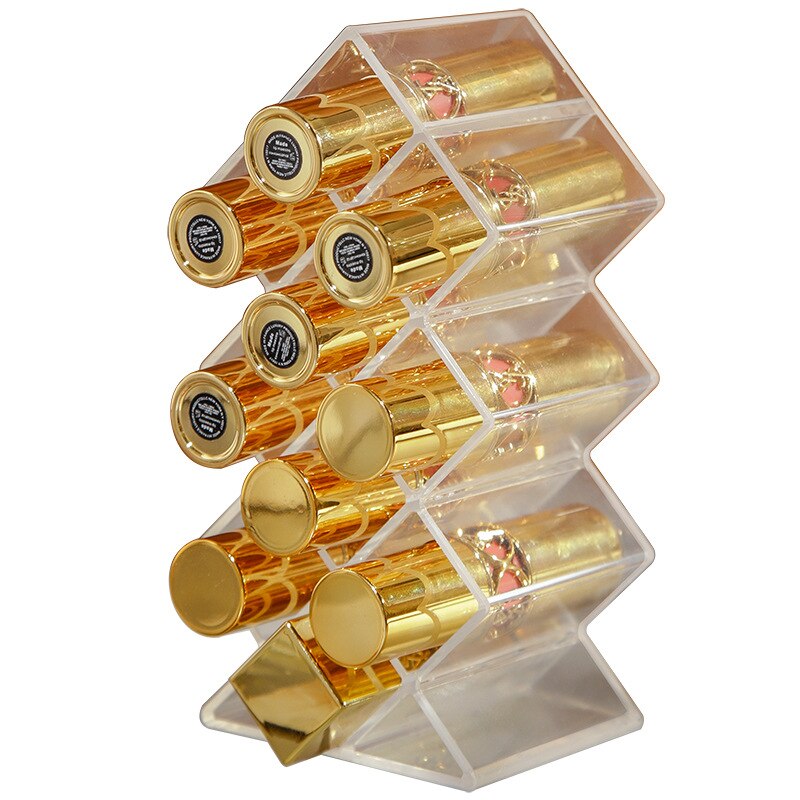 Caixa de armazenamento 360 acrílico transparente e grande capacidade gaveta organizador de joias preta maquiagem acrílico contendo luz de luxo: SNH0059-10Grids