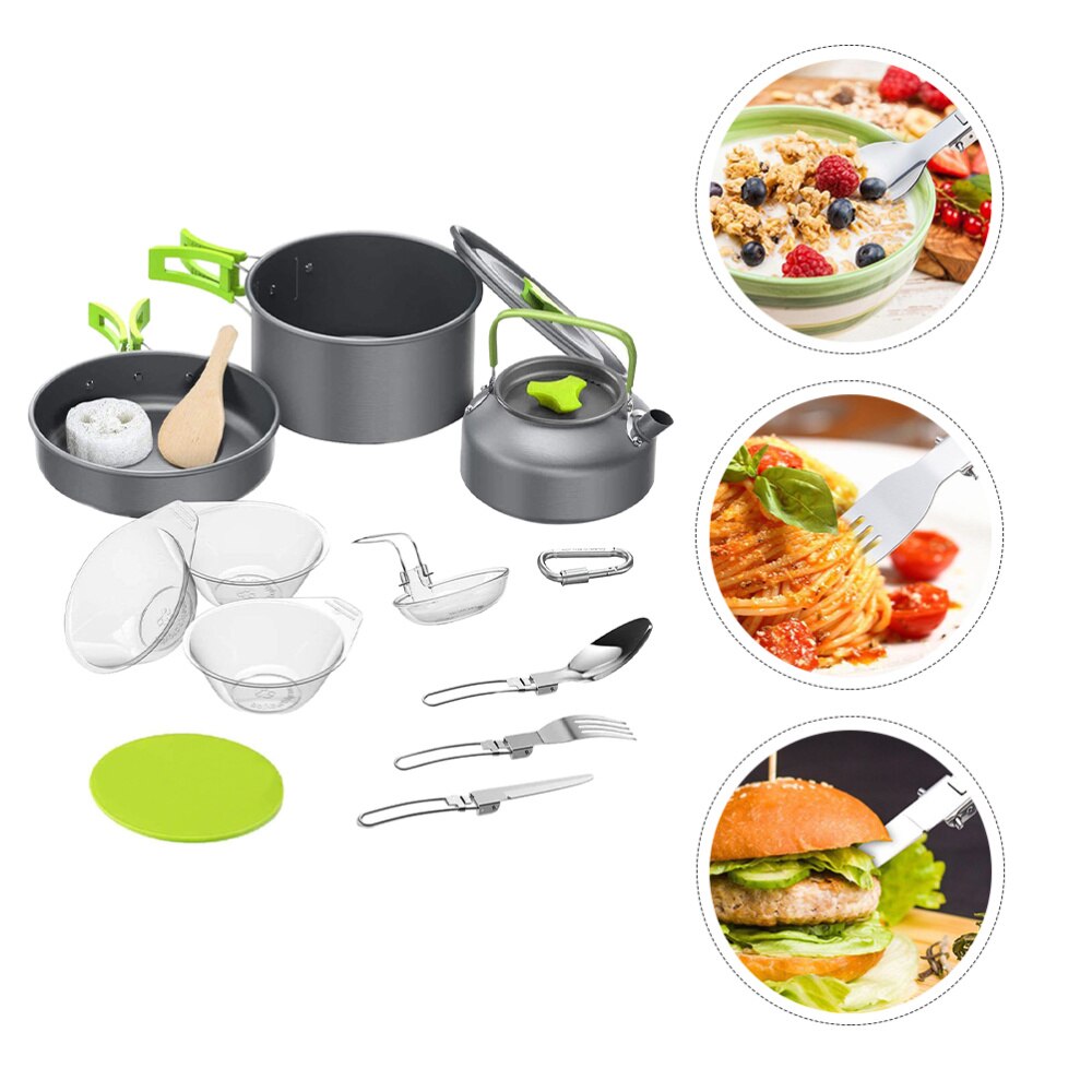 1 Set Outdoor Camping Cookware Portable Hiking Cookware Foldable Cooker