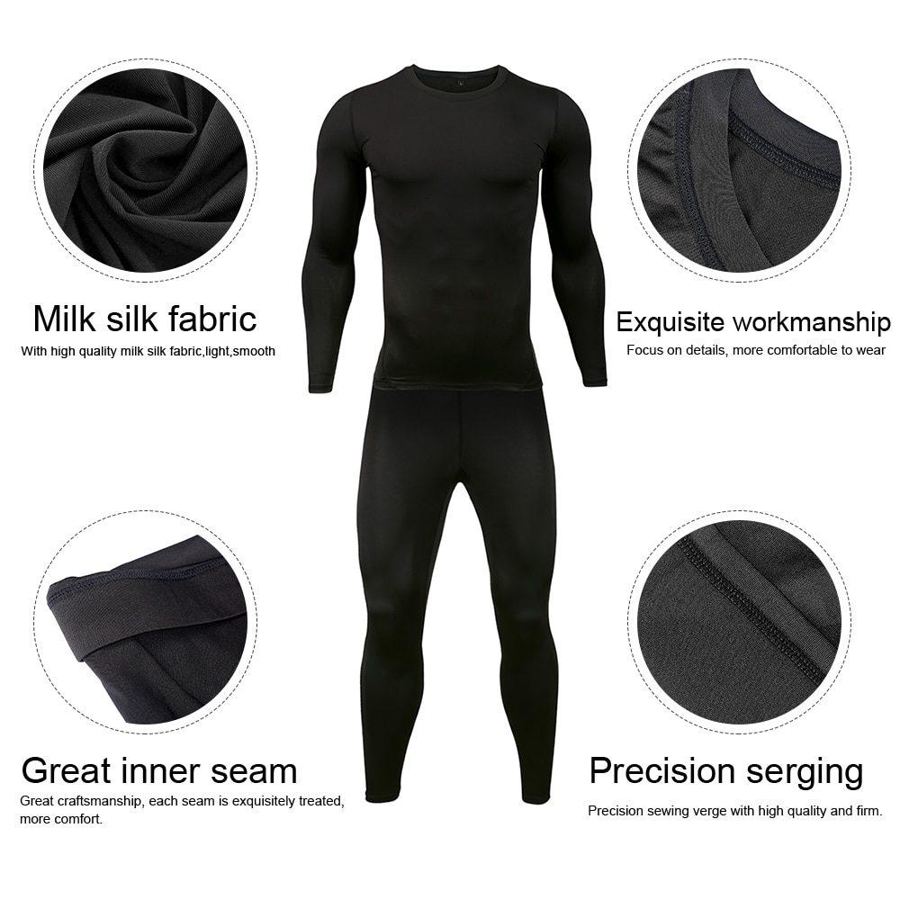 Mannen Ondergoed Set Base Layer Motorfiets Motocross Ski Snowboard Ademend Sport Shirt Top Bottom Compressie Pak Lange Onderbroek