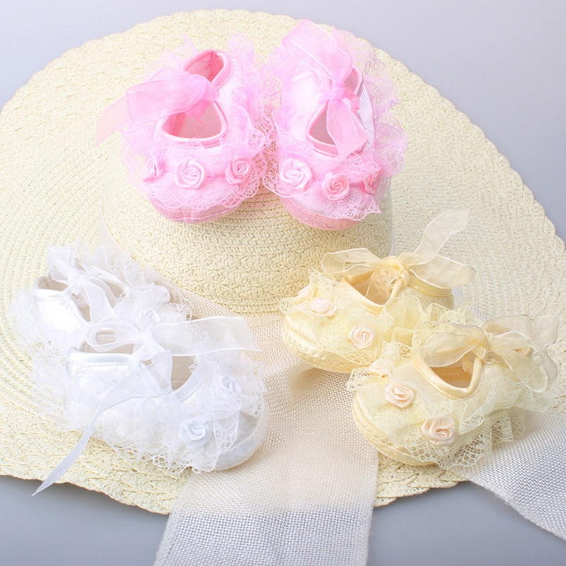 Summer Lace Bows Princess Baby Socks With Anti Slip Soles Newborn Infant Baby Girl Socks Flower Sock Shoes 6-12M Sokken