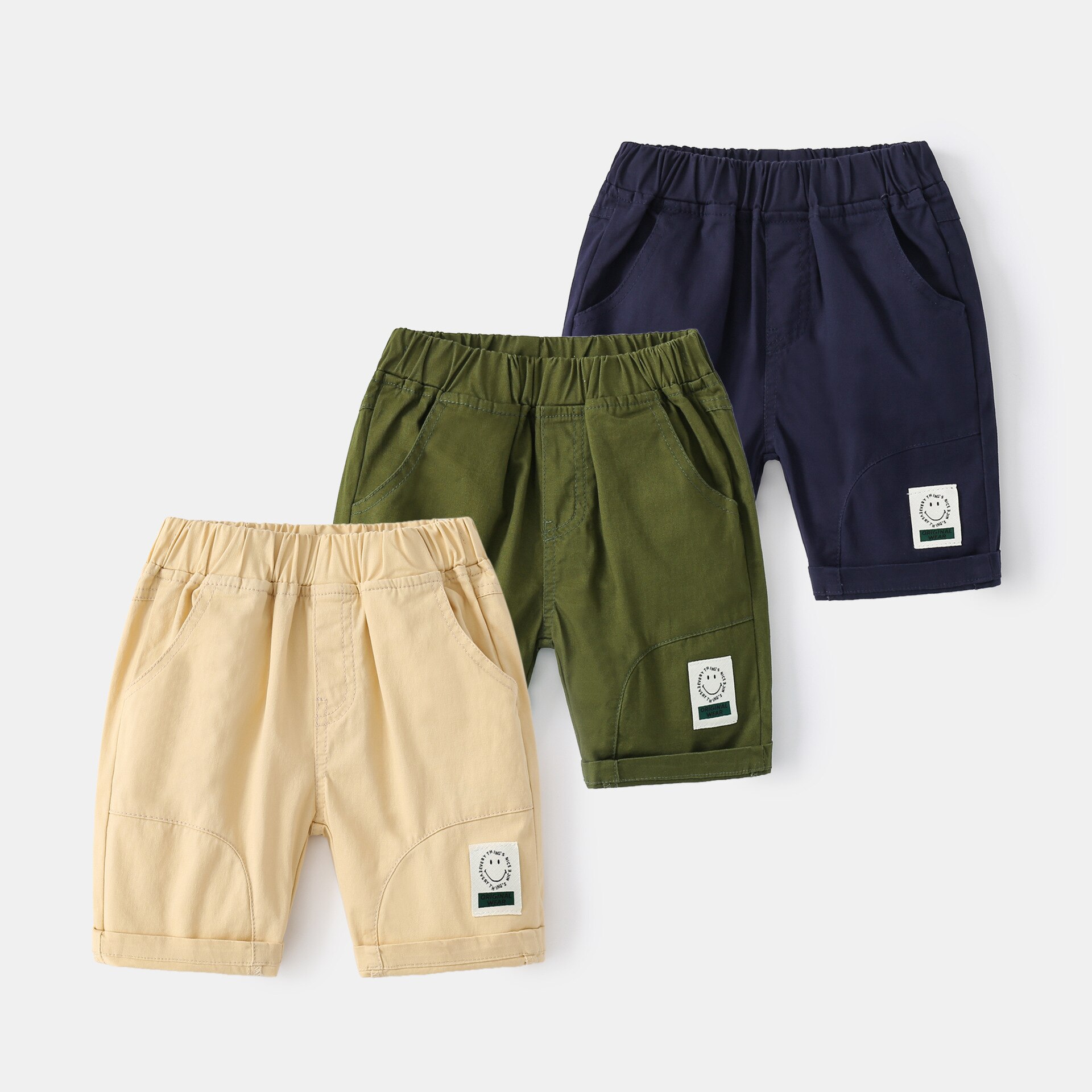Short d'été en coton uni pour garçons, vêtements décontractés, à la , 3-8T