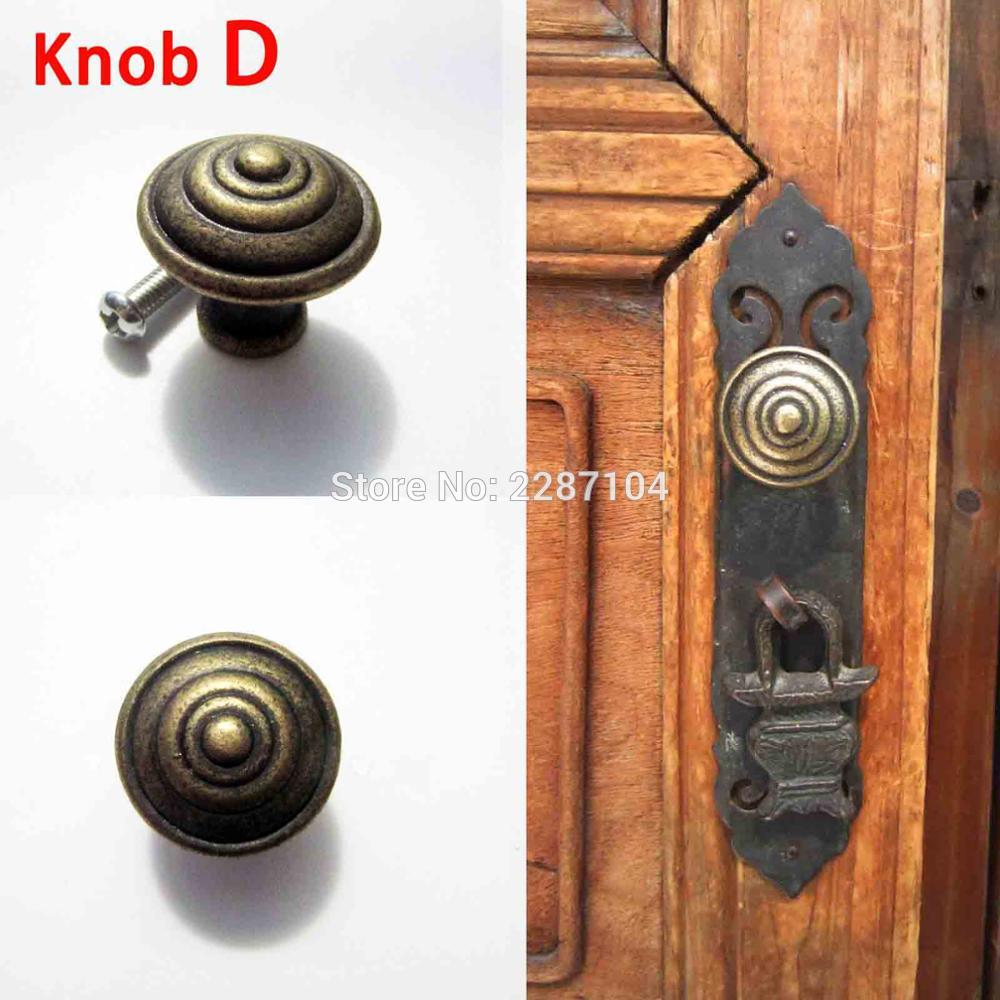 2 Pcs Antiek Messing Vintage Ronde Bloem Meubels Kast Kast Dresser Borst Kast Lade Deur Venster Handvat Pull Knop