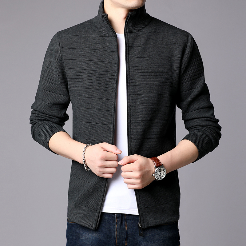 Windbreaker jakker herre mandarin krave cardigan street style trend overfrakke slim fit casual frakke herre tøj