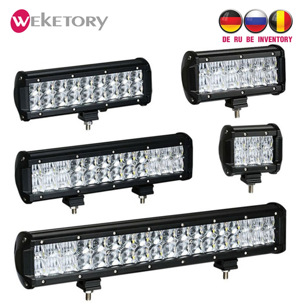 Weketory 4 6,5 4 9,3 12 17 pulgadas 30W 60W 90W 120W 180W 5D Barra de luz LED de obra para Tractor Boat OffRoad 4WD 4x4 camión SUV ATV 12V 24v