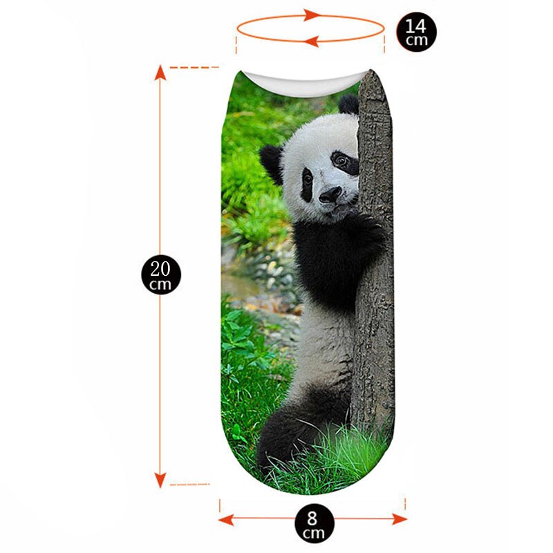 Schattige panda bedrukte sokken korte dieren damessokken terreur nieuwigheid sokken lage enkelsokken 5 zws 69