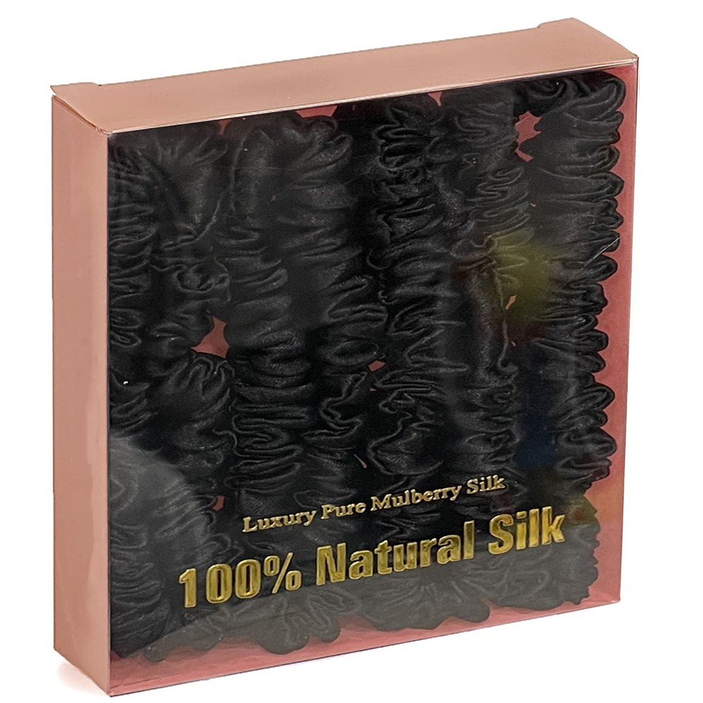 3/4Pcs Box Moerbei Zijde Haar Chouchou Handgemaakte Haarbanden Vrouwen Meisje Haaraccessoires Pure Kleur Natuurlijke hairties